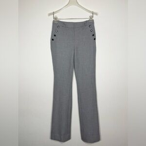 White House Black Market The Boot Gray SailorTrousers Long Fit Size 00L Workwear